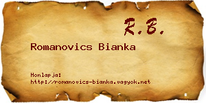 Romanovics Bianka névjegykártya