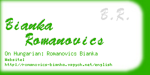 bianka romanovics business card